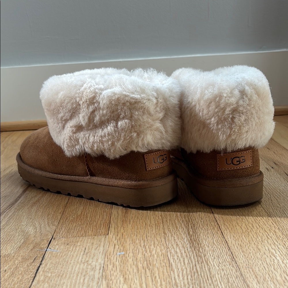 UGG Tan and Cream Shearling Boots